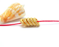  18K Solid Yellow Gold Micro Pave Diamond Bead- Wheel Shape And 8,00X2,00mm, SGTAN-1147, Sold By 1 Pcs.