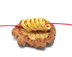  18K Solid Yellow Gold Wheel Shape 10,00X2,00mm Micro Pave Diamond Bead, SGTAN-1148, Sold By 1 Pcs.