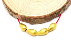 18K Solid Yellow Gold 9X5 mm Bead in Pear Shape, SGTAN-0002, Sold By 1 Pcs.