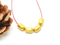 18K Solid Yellow Gold Drum Bead, (10x6,50mm Size), SGTAN-0006, Sold By 1 Pcs.