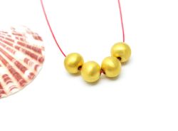18K Solid Yellow Gold Oval Shape 5X4mm Bead, SGTAN-0007, Sold By 1 Pcs.