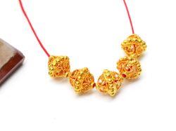 18K Solid Yellow Gold Fancy Shape Plain Finished, 11X11mm Bead, SGTAN-0020, Sold By 1 Pcs.