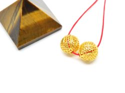 18K Solid Yellow Gold Fancy Ball Shape Textured Finished, 11mm Bead, SGTAN-0031, Sold By 1 Pcs.