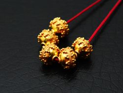18K Solid Yellow Gold Roundel Shape Plain Fancy Finished 9,0X8,0mm Bead, SGTAN-0069, Sold By 1 Pcs.
