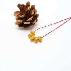 18K Solid Yellow Gold Roundel Shape Plain Wire Finished 10,0X6,0mm Bead, SGTAN-0071, Sold By 1 Pcs.