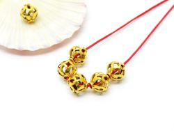 18K Solid Yellow Gold Fancy Roundel Shape Plain Finished 8,0X8,0mm Bead, SGTAN-0075, Sold By 1 Pcs.