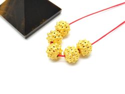 18K Solid Yellow Gold Roundel Shape Textured Finished 8X9mm Bead, SGTAN-0088, Sold By 1 Pcs.