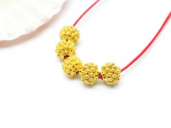 18K Solid Yellow Gold Roundel Shape Textured Finished 6X5,50mm Bead, SGTAN-0096, Sold By 1 Pcs.