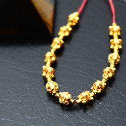 18K Solid Yellow Gold Fancy Shape Plain Finishing 7,5X5mm Bead, SGTAN-0204, Sold By 1 Pcs.
