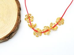18K Solid Yellow Gold Flower Cap Shape Plain Finishing 9X4mm Bead, SGTAN-0219, Sold By 1 Pcs.