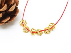 18K Solid Yellow Gold Flower Cap Shape Plain Finishing 3X8mm Bead, SGTAN-0221, Sold By 1 Pcs.