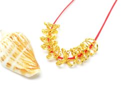 18K Solid Yellow Gold  Flower Shape Shiny Plain Finished 9X4 MM Bead, SGTAN-0226, Sold By 1 Pcs.