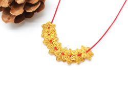 18K Solid Yellow Gold Flower Cap Shape Plain Finishing 11,2mm Bead, SGTAN-0229, Sold By 1 Pcs.
