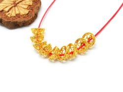 18K Solid Yellow Gold Flower Cap Shape Plain Finishing 7,5X4mm Bead, SGTAN-0230, Sold By 1 Pcs.