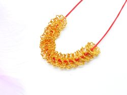 18K Solid Yellow Gold Flower Cap Shape Plain Finishing 3X11mm Bead, SGTAN-0232, Sold By 1 Pcs.