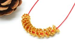 8K Solid Yellow Gold Flower Cap Shape Plain Finishing 9X3,5mm Bead, SGTAN-0236, Sold By 1 Pcs.