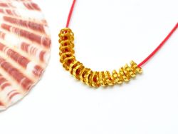 18K Solid Yellow Gold Caps Shape Plain Finishing 5X2mm Bead, SGTAN-0247, Sold By 5 Pcs.