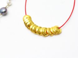 18K Solid Yellow Gold Caps Plain Shape Plain Finishing 8X1mm Bead, SGTAN-0253, Sold By 1 Pcs.