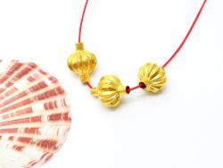 18K Solid Yellow Gold Melon Shape Plain Finishing 15X11,5mm Bead, SGTAN-0258, Sold By 1 Pcs.