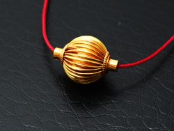 18K Solid Yellow Gold Melon Shape Plain Finishing 18X13mm Bead, SGTAN-0260, Sold By 1 Pcs.