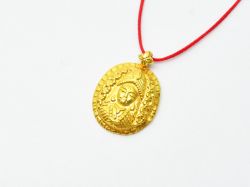 18K Solid Yellow Gold Pendant Shape Plain Textured Finishing 24X17X4mm Pendant Bead, SGTAN-0379, Sold By 1 Pcs.