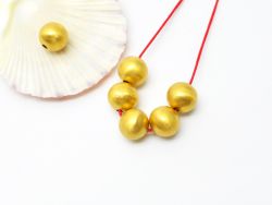18K Solid Yellow Gold Ball Shape Plain Finishing 10mm Bead, SGTAN-0382, Sold By 1 Pcs.