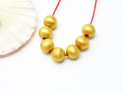 18K Solid Yellow Gold Ball Shape Plain Finishing 8mm Bead, SGTAN-0383, Sold By 1 Pcs.