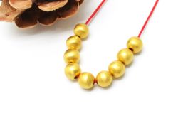 18K Solid Yellow Gold Ball Shape Plain Finishing 6mm Bead, SGTAN-0384, Sold By 1 Pcs.