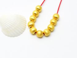 18K Solid Yellow Gold Ball Shape Brushed Finishing 6mm Bead, SGTAN-0387, Sold By 1 Pcs.