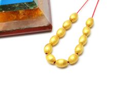 18K Solid Yellow Gold Oval Shape Matt Finishing 7X10mm Bead, SGTAN-0411, Sold By 1 Pcs.