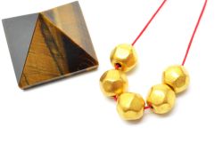 18K Solid Yellow Gold Round Shape Brushed Finishing 10mm Bead, SGTAN-0427, Sold By 1 Pcs.