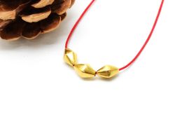 18K Solid Yellow Gold Drum Shape Plain Finished, 9X5,5mm Bead, SGTAN-0442, Sold By 2 Pcs.