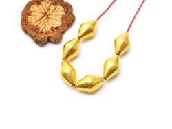 18K Solid Yellow Gold Drum Shape Plain Finished, 8,5X14,5mm Bead, SGTAN-0444, Sold By 1 Pcs.