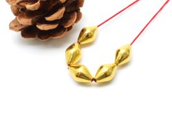 18K Solid Yellow Gold Drum Shape Plain Finished, 9X15mm Bead, SGTAN-0445, Sold By 1 Pcs.