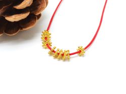 18 Carat Solid Gold Flower Beads in 5,0X0,8 mm Size For Jewellery Making, SGTAN-0463, Sold By 5 Pcs.