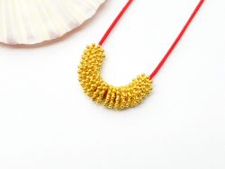 5,5X0,9 mm 18K Solid Yellow Gold Flower Shape Beads For DIY Jewellery Making, SGTAN-0466, Sold By 5 Pcs.