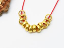  Plain 18K Solid Gold Round Beads - 5,0X2,0 mm Size, SGTAN-0474, Sold By 2 Pcs.