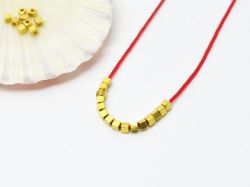 Plain 18k Solid Gold SQ Shape Beads in 1,9X1,8 mm Size, SGTAN-0483, Sold By 5 Pcs.