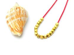 Solid 18k Solid Gold Bead With Hexagon Shape in  2,4X2,5 mm Size, SGTAN-0486, Sold By 5 Pcs.