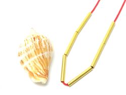 Plain 15x2 mm 18 Karat Solid Gold Bead With Tube Shape For DIY Jewellery Making, SGTAN-0490, Sold By 1 Pcs.