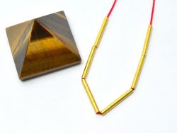 18k Solid Gold Beads in Tube Shape, 17,7X1,8 mm Beads Finding, SGTAN-0491, Sold By 1 Pcs.