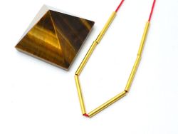 Solid 18k Gold Tube Beads For Making Jewellery - Size 21X1,8 mm, SGTAN-0492, Sold By 1 Pcs.