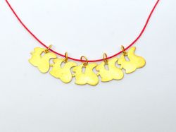 Plain 18k Solid Gold Pendant With Bird Shape Beads - 15X4X9X0,9 mm Size, SGTAN-0497, Sold By 1 Pcs.