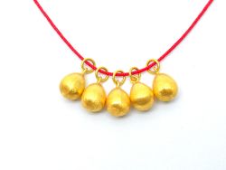 18K Solid Yellow Gold Pendant in Drop Shape With 10X6 mm Size, SGTAN-0525, Sold By 1 Pcs.