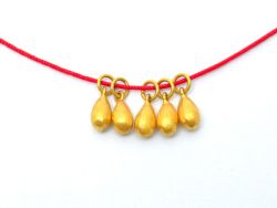 18K Solid Yellow Gold Drop Shape Pendant in 8X4 mm Size, SGTAN-0526, Sold By 1 Pcs.