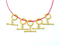 18k Solid Yellow Gold Toggle Clasp In Shape Toggle Wire Shiny Finish, 11X1,19X1,5mm, SGTAN-0532, Sold By 1 Pcs.