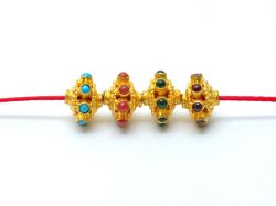 18K Solid Gold Beads in Fancy Shape With 10X7.5mm Size - SGTAN-0713, Sold By 1 Pcs.