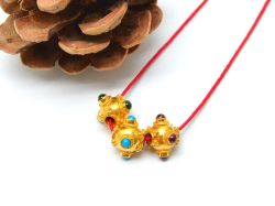Handcrafted 18K Solid Gold Beads in 7X8mm Size -  SGTAN-0714, Sold By 1 Pcs.