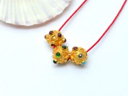 18K Solid Gold Beads In Roundel Shape With 8X10mm Size - SGTAN-0715, Sold By 1 Pcs.