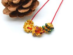 Handmade Round Shape 18K Solid Gold Beads - 10X5mm Size   - SGTAN-0742, Sold By 1 Pcs.